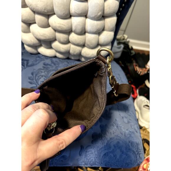 Coach Medium Sized Brown Patchwork Crossbody - Picture 4 of 8